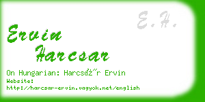 ervin harcsar business card